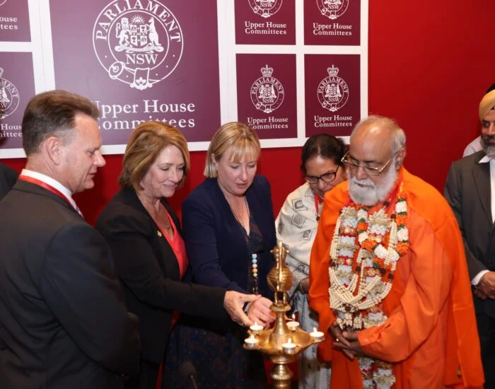 A Timeless Moment: Mahabrahmrishi Shree Kumar Swami Ji Honored in The Halls Of Australian Parliament